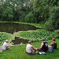 The mine crater Pool of Peace, a World War One site at Wijtschate, Belgium